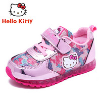 HELLOKITTY 童鞋女童运动鞋 加棉保暖冬季儿童运动休闲鞋 K7543846加棉粉色30