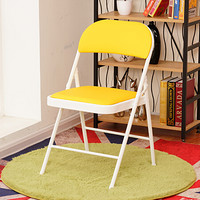 佐盛折叠椅实用会议椅培训椅洽谈椅家用会客椅办公椅白腿 黄面