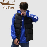 金盾（KIN DON）马甲 男2019冬季新款休闲百搭韩版潮流纯色立领保暖情侣同款外套 A076-1-M8801 深蓝色 男2XL