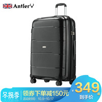 安特丽（antler）拉杆箱商务男女超轻PP行李箱时尚大容量耐磨飞机轮登机箱旅行箱20英寸 A882黑色