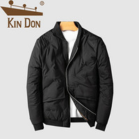 金盾（KIN DON）羽绒服 男2019冬季新款休闲百搭韩版潮流立领纯色加厚保暖短款外套 D220-859 黑色 3XL