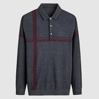 相思鸟(xiangsiniao)针织衫男翻领简约休闲针织宽松舒适套头针织衫毛衣19秋冬新款 06深灰 180/96A(115)