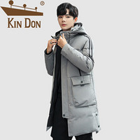 金盾（KIN DON）羽绒服 男2019冬季新款休闲百搭韩版潮流连帽加厚保暖大口袋外套 QT708- T18 深灰色 3XL