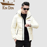 金盾（KIN DON）羽绒服 男2019冬季新款休闲百搭韩版潮流立领加厚保暖外套 QT2009-Y055-2 米白色 2XL