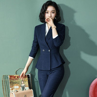 米兰茵（MILANYIN）女装2019秋款职业装女套装时尚气质西服ol正装工作服 NYml176 裤套装 M