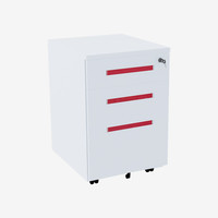 麦森（maisen）活动柜 办公职员文件资料储物抽屉小矮柜子 红+白套色 可定制 MS-HDG-201