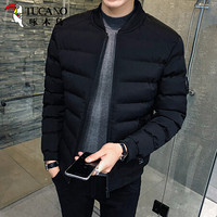 啄木鸟（TUCANO）棉服男士2019冬季新款时尚韩版纯色保暖潮流短裤棉衣外套男装 黑色 XL