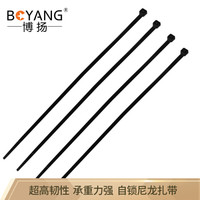 博扬(BOYANG)BY-ZD-213 自锁式平头尼龙扎带 皮线网线电线扎线带 2.5*200mm 100根/包 黑色