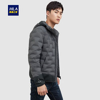 HLA海澜之家羽绒服男2019秋季新品连帽短款运动舒适保暖外套HWRAJ3R084A中灰镶拼(F8)170/88A(48) cz