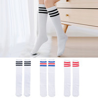 欧育儿童袜子春秋时尚韩版女童中筒袜足球校园风宝宝袜子B1080 3双装M/长35cm