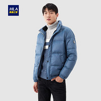 HLA海澜之家羽绒服男2019冬季新品时尚条纹休闲印花外套HWRAJ4R094A蓝灰条纹(J1)165/84A(46) cz