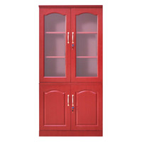 奈高 NG文件柜木纹办公柜钢制铁皮柜资料柜档案柜储物拆装柜大器械转印红胡桃木色0.8mm