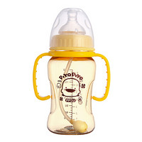 黄色小鸭（PIYOPIYO） ppsu耐摔婴幼儿宽口径重力球吸管奶瓶240ml 330169