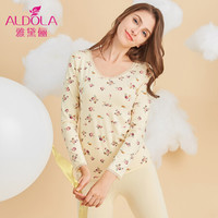 雅黛俪秋衣秋裤女棉质印花薄款圆领美体保暖内衣套装DYL71602 肤色 XL