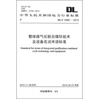 中华人民共和国电力行业标准（DL/T 5482-2013）：整体煤气化联合循环技术及设备名词术语标准