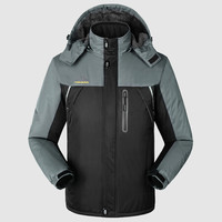 富铤(FORTEI)棉服男棉衣夹克男外套冲锋衣男加绒加厚登山服 1588 黑色 2XL