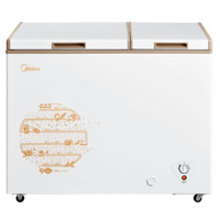 Midea 美的 202升 家用囤货冰柜 双顶开双温柜 一级能效 省电低音卧式冰箱BCD-202DKM(E)
