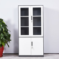 麦森maisen 麦森（maisen）文件柜 办公钢制铁皮资料档案储物薄边扣手平开柜 深灰套白色 加厚款 MS-TPG-122