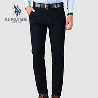 U.S. POLO ASSN. 休闲裤男 2019秋季新品修身直筒男裤商务休闲弹力长裤子男 蓝色 29 6193122148