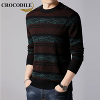 鳄鱼恤（CROCODILE）羊毛衫 男士2019秋冬时尚潮流休闲修身百搭毛衣 2013-X9638 红色 3XL
