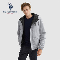 U.S. POLO ASSN. 羽绒服男 2019秋冬季商务外套保暖加厚连帽上衣男户外轻运动防寒服 6194117010 灰色 2XL