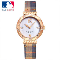 美职棒(MLB)2019新款手表女 潮流时尚贝母镶钻小表盘女士腕表MLB-SD030-3