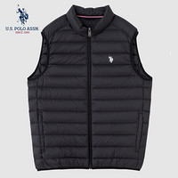 U.S. POLO ASSN.羽绒马甲男2019新款秋冬季短款轻薄羽绒背心马夹 黑色 170/92A（M）