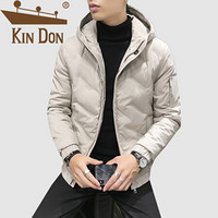 金盾（KIN DON）羽绒服 男2019冬季新款休闲百搭韩版潮流连帽加厚保暖外套 QT6010-905 卡其色 5XL