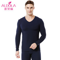雅黛俪秋衣秋裤男女士棉质V领基础型情侣薄款莱卡棉修身保暖内衣套装DYL41900-2 男款 宝蓝 XL