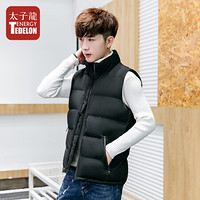 太子龙 TEDELON 马甲男 2019秋冬季新品羽绒棉坎肩男士休闲立领保暖运动服背心大码外套 SS-9998 黑色 XL