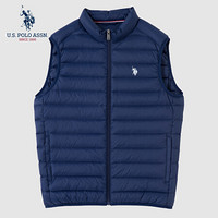 U.S. POLO ASSN.羽绒马甲男2019新款秋冬季短款轻薄羽绒背心马夹 蓝色 165/88A（S）