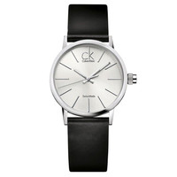 CK卡文克莱(Calvin Klein)瑞士手表POSTMINIMAL系列情侣表男表白盘黑色皮带石英表 K7622220