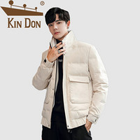 金盾（KIN DON）羽绒服 男2019冬季新款休闲百搭韩版潮流立领加厚保暖工装毛领外套 QT708-T05 白色 3XL