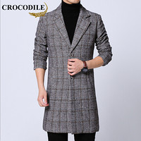 鳄鱼恤（CROCODILE）风衣 男士2019秋冬时尚潮流青春休闲大码风衣 713A-FY9007 灰色 XL