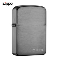 ZIPPO 之宝 打火机 1941复刻拉丝黑冰商标 黑冰镭射 24485 打火机zippo 防风火机