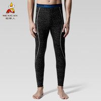 稻草人保暖裤男士运动薄款棉毛裤线裤秋冬季打底秋裤82986 花黑 XXL