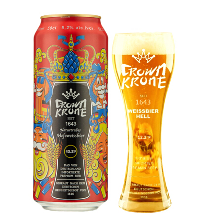 皇冠 德国皇冠小麦白啤酒(精酿系列) 500ml*24听 德国原装进口 *2件