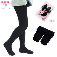 迪士尼(Disney)2条装天鹅绒儿童连裤袜女童打底裤袜舞蹈袜 SM31115 黑色 M码适合身高105-115cm