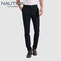 NAUTICA 诺帝卡 TAILORED诺帝卡西裤男春夏季棉弹耐磨易打理商务通勤正装长裤子深藏青34