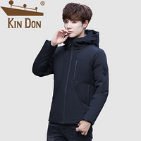 金盾（KIN DON）羽绒服 男2019冬季新款休闲百搭韩版潮流连帽短款加厚保暖外套 A037-YZ005 黑色 L