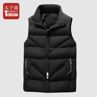 太子龙 TEDELON 马甲男 2019秋冬季新款厚款立领修身保暖坎肩无袖时尚休闲马夹上衣SS-1888 黑色 M