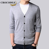 鳄鱼恤（CROCODILE）羊毛衫 男士2019秋冬时尚潮流休闲百搭外搭上衣 721-1-X5813 浅灰 165/105