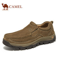 骆驼（CAMEL） 牛皮大休闲旅游套脚工装鞋男 A932307060 咖啡 42