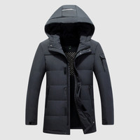 俞兆林羽绒服男加厚宽松连帽中老年男装面包服爸爸装外套2019冬YMYR199140灰色3XL