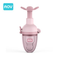 安姆特（AOV）5621 婴儿咬咬训练器 推进式咬咬乐 宝宝果蔬辅食器 婴儿牙胶磨牙棒 安抚奶嘴咬咬袋胭粉色