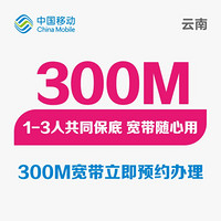中国移动 云南移动300M宽带 1-3人合计消费288元/月 预约上门安装