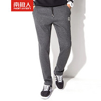 南极人(Nanjiren)休闲裤男士保暖运动休闲宽松卫裤加绒加厚 XXKR01 A8056直筒灰色 XL