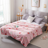 博洋家纺（BEYOND）床上用品 珊瑚绒毯子 学生儿童毯午睡毯双人盖毯 幸福草莓 150*200cm