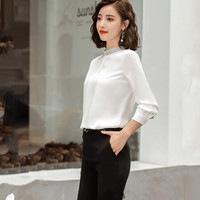 MAX WAY 女装2019新款秋季衬衫女工作服正装职业修身衬衣女装OL NYml156 西裤 M