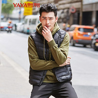 鸭鸭（YAYA）新款羽绒马甲外套韩版商务休闲男士羽绒马甲 D-57010 黑色 185